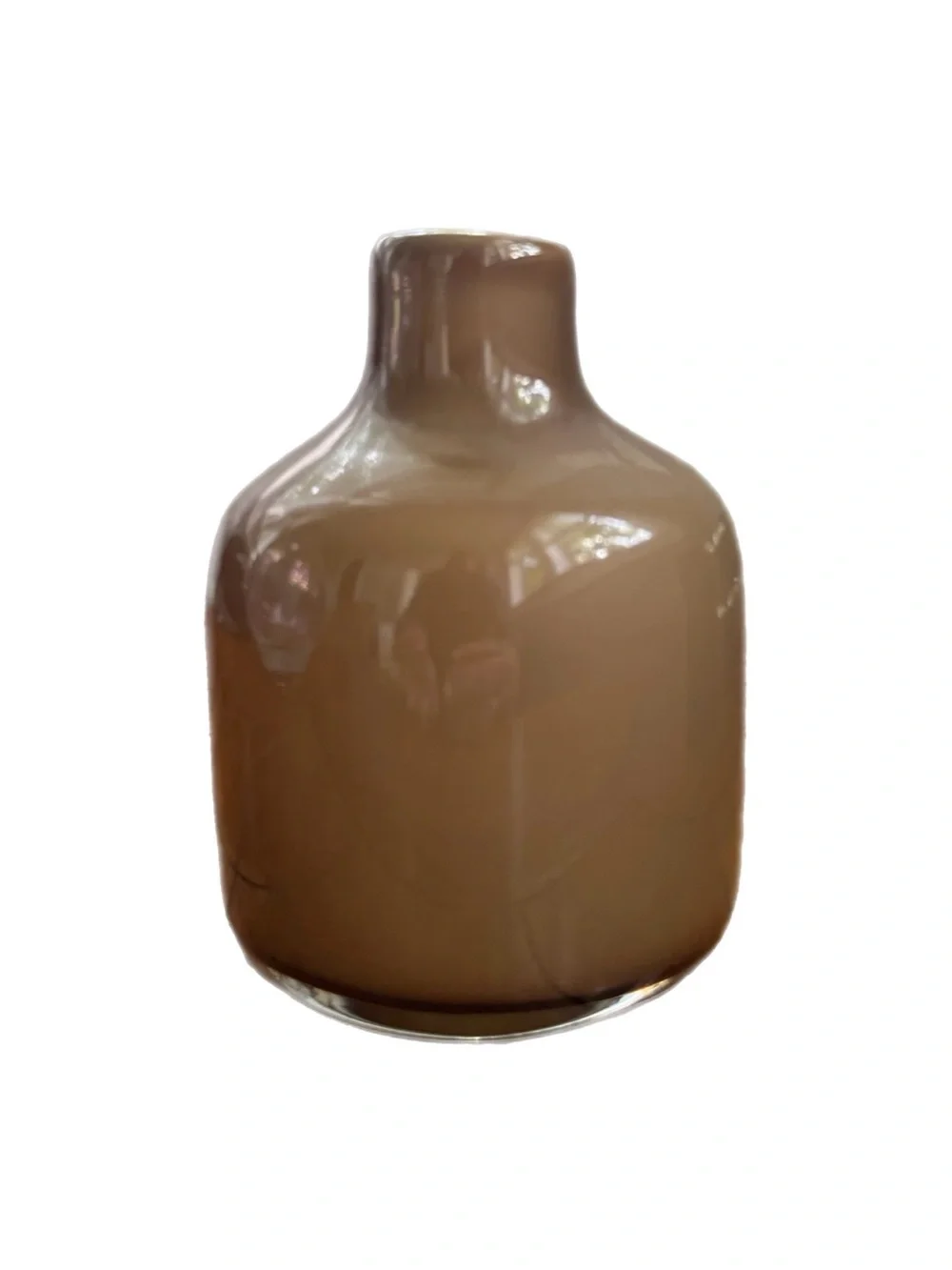 Vintage Mouth Blown Glass Glossy Brown Mini Bud Vase - Picture 2 of 2